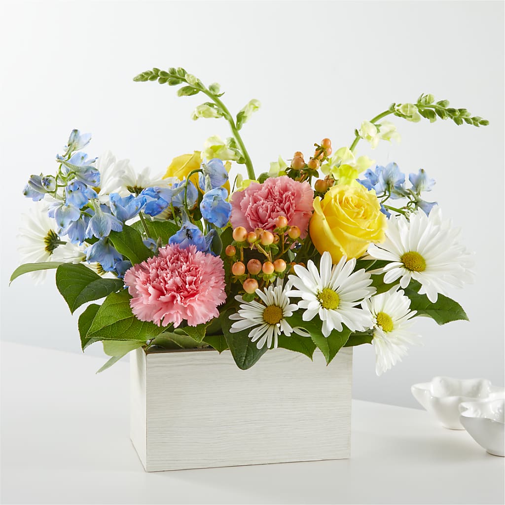 Sun Salutation Box Bouquet – Joyce Florist Of Dallas Inc, Dallas TX