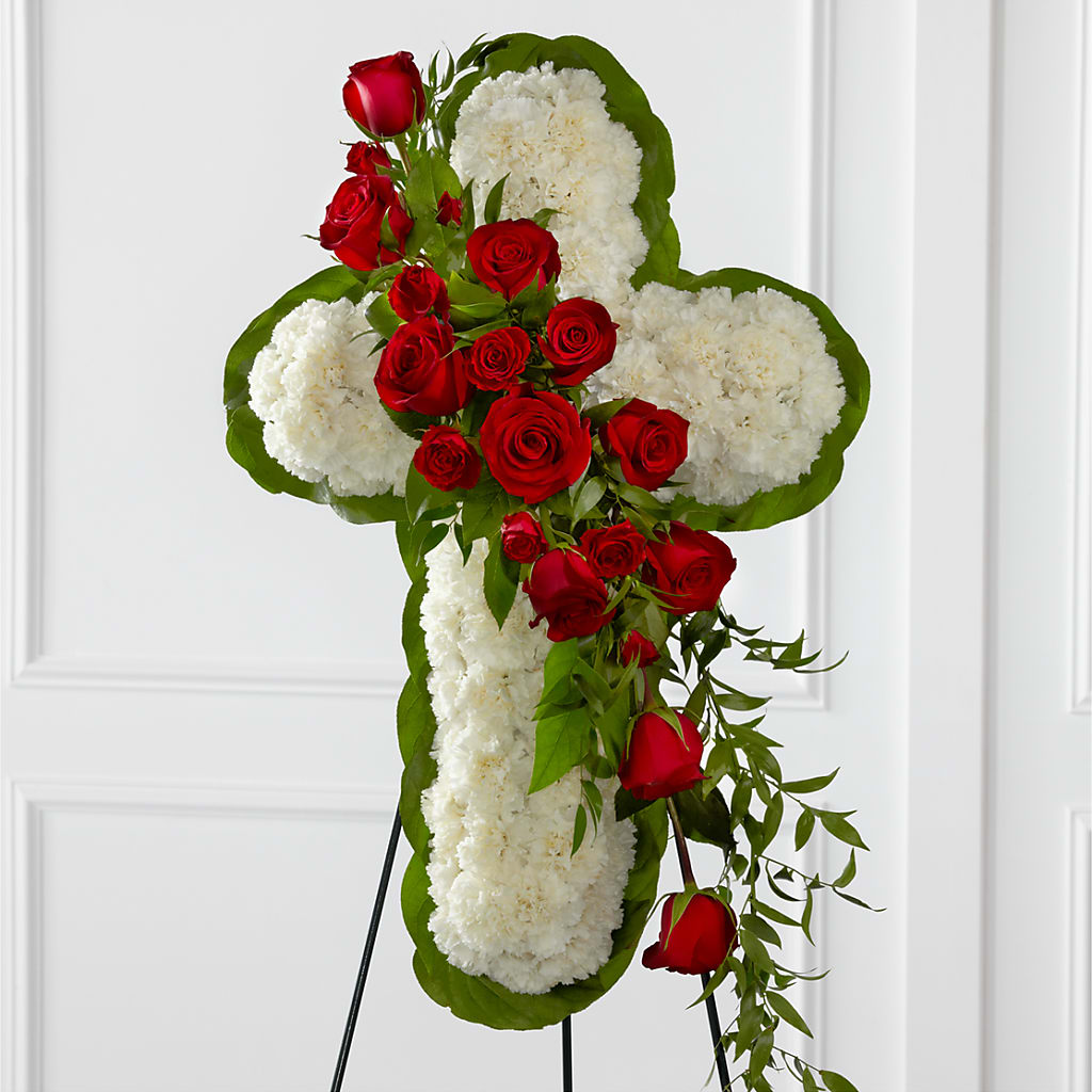 Floral Cross Easel – Joyce Florist Of Dallas Inc, Dallas TX
