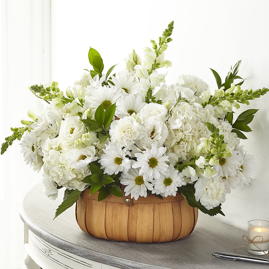 Pure Ivory Basket – Joyce Florist Of Dallas Inc, Dallas TX
