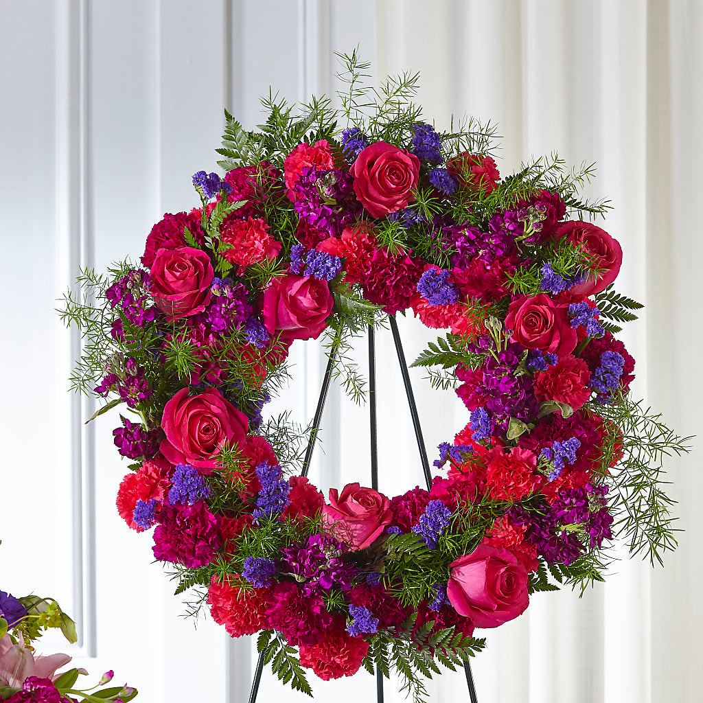 Calming Colors Wreath – Joyce Florist Of Dallas Inc, Dallas TX