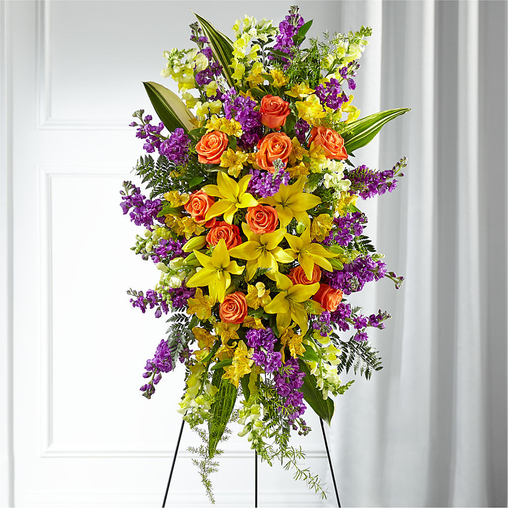 Thoughtful Prayers Standing Spray – Joyce Florist Of Dallas Inc, Dallas TX