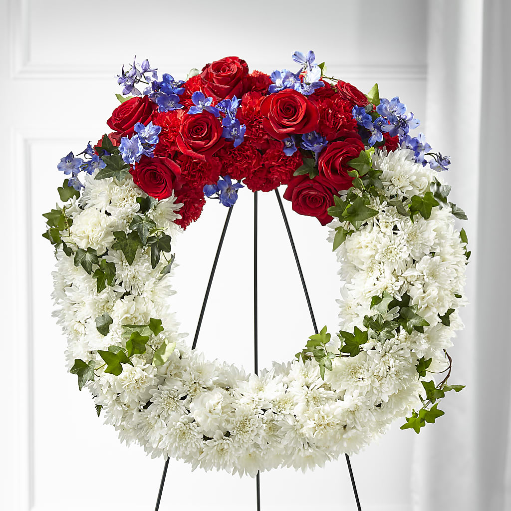 Patriotic Passion Wreath – Joyce Florist Of Dallas Inc, Dallas TX