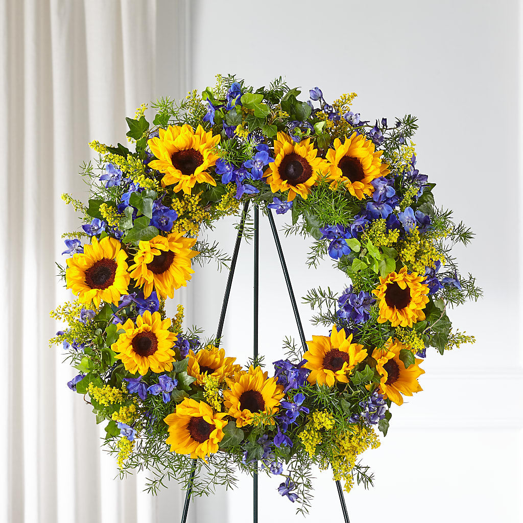 Bright Rays Wreath – Joyce Florist Of Dallas Inc, Dallas TX