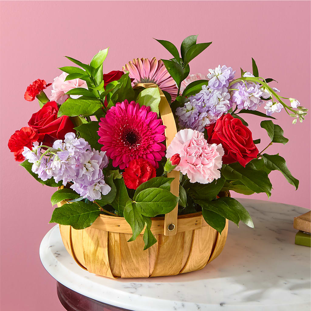 Pink Picnic Basket – Joyce Florist Of Dallas Inc, Dallas TX
