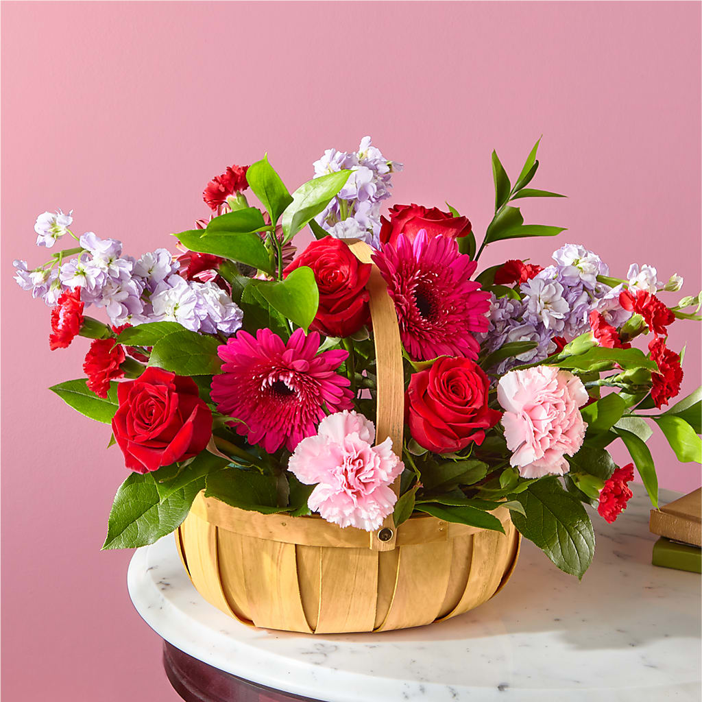 Pink Picnic Basket – Joyce Florist Of Dallas Inc, Dallas TX