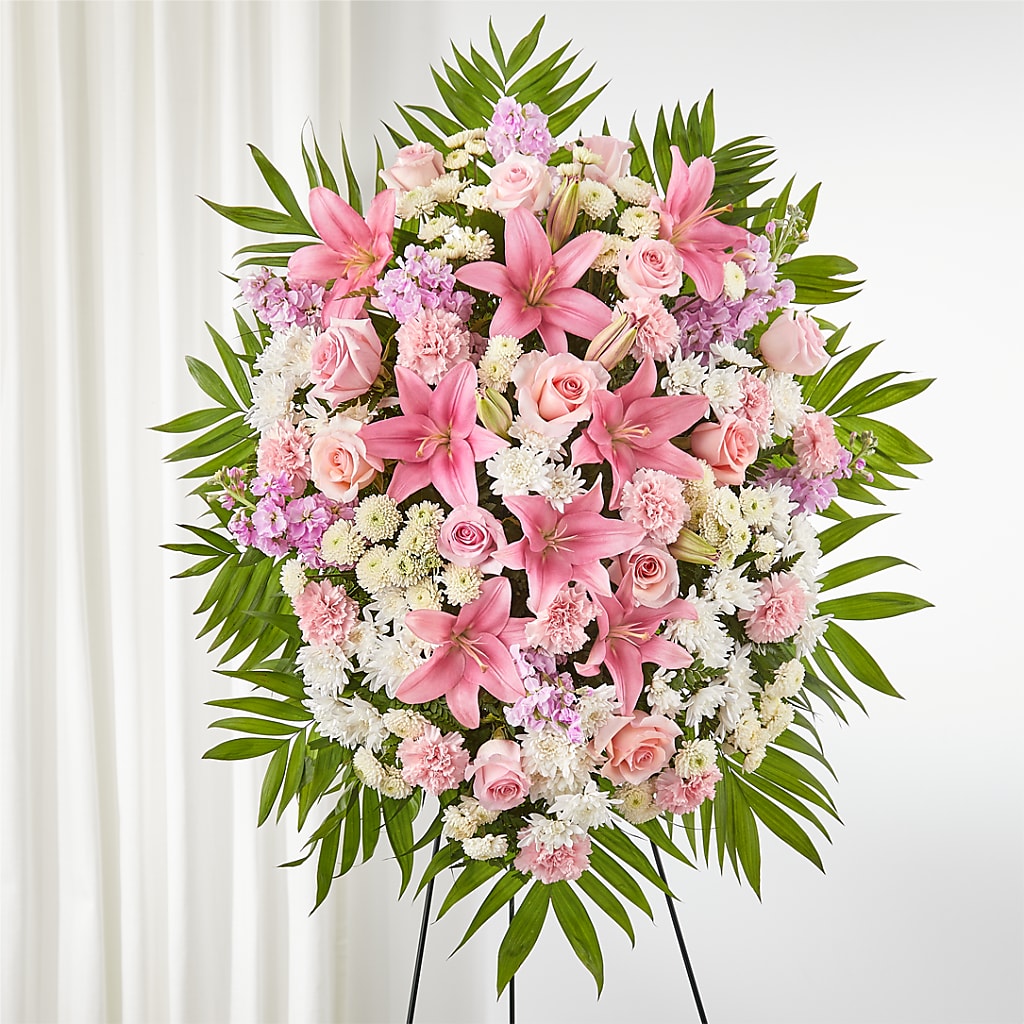 Offering Solace Standing Spray – Joyce Florist Of Dallas Inc, Dallas TX