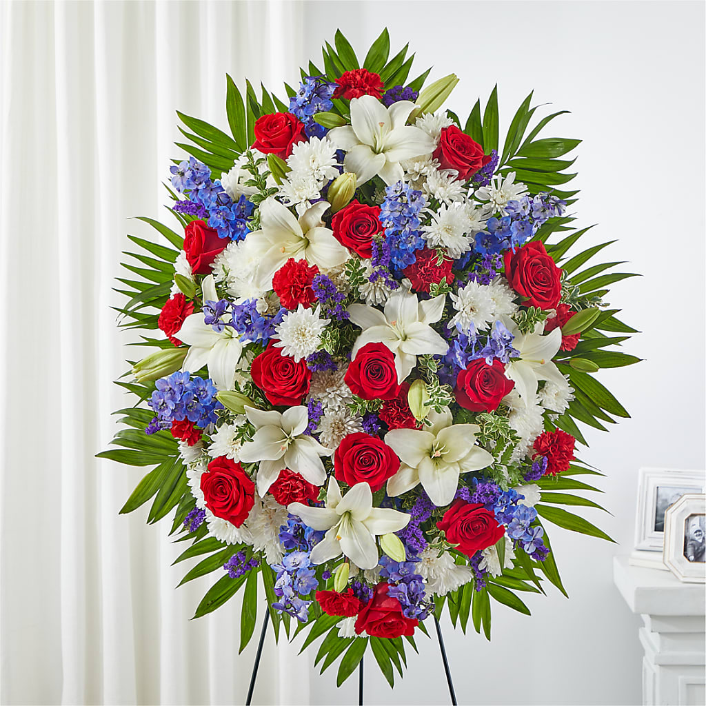 Cherished Service Standing Spray – Joyce Florist Of Dallas Inc, Dallas TX