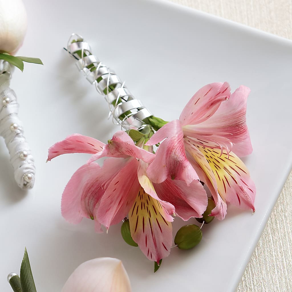Pink Peruvian Lily Boutonniere – Joyce Florist Of Dallas Inc, Dallas TX