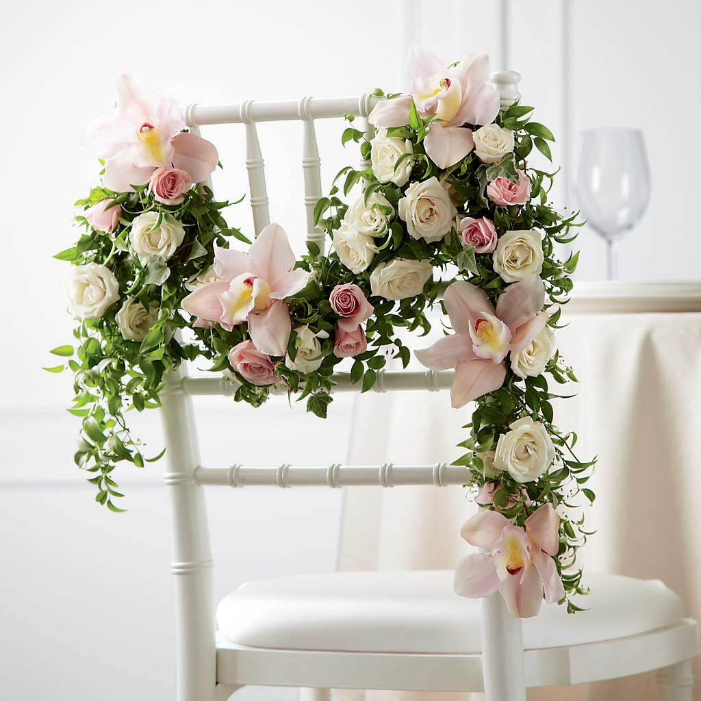 Orchid Rose Chair Décor – Joyce Florist Of Dallas Inc, Dallas TX