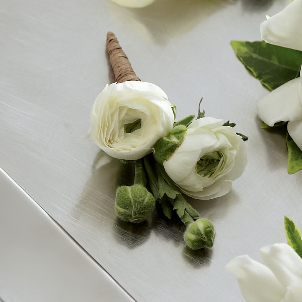 White Ranunculus Boutonniere – Joyce Florist Of Dallas Inc, Dallas TX