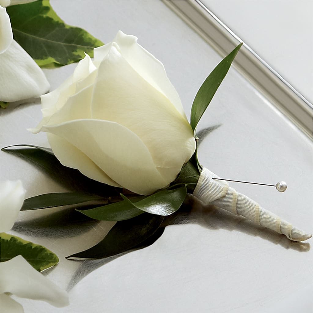 White Rose Boutonniere – Joyce Florist Of Dallas Inc, Dallas TX