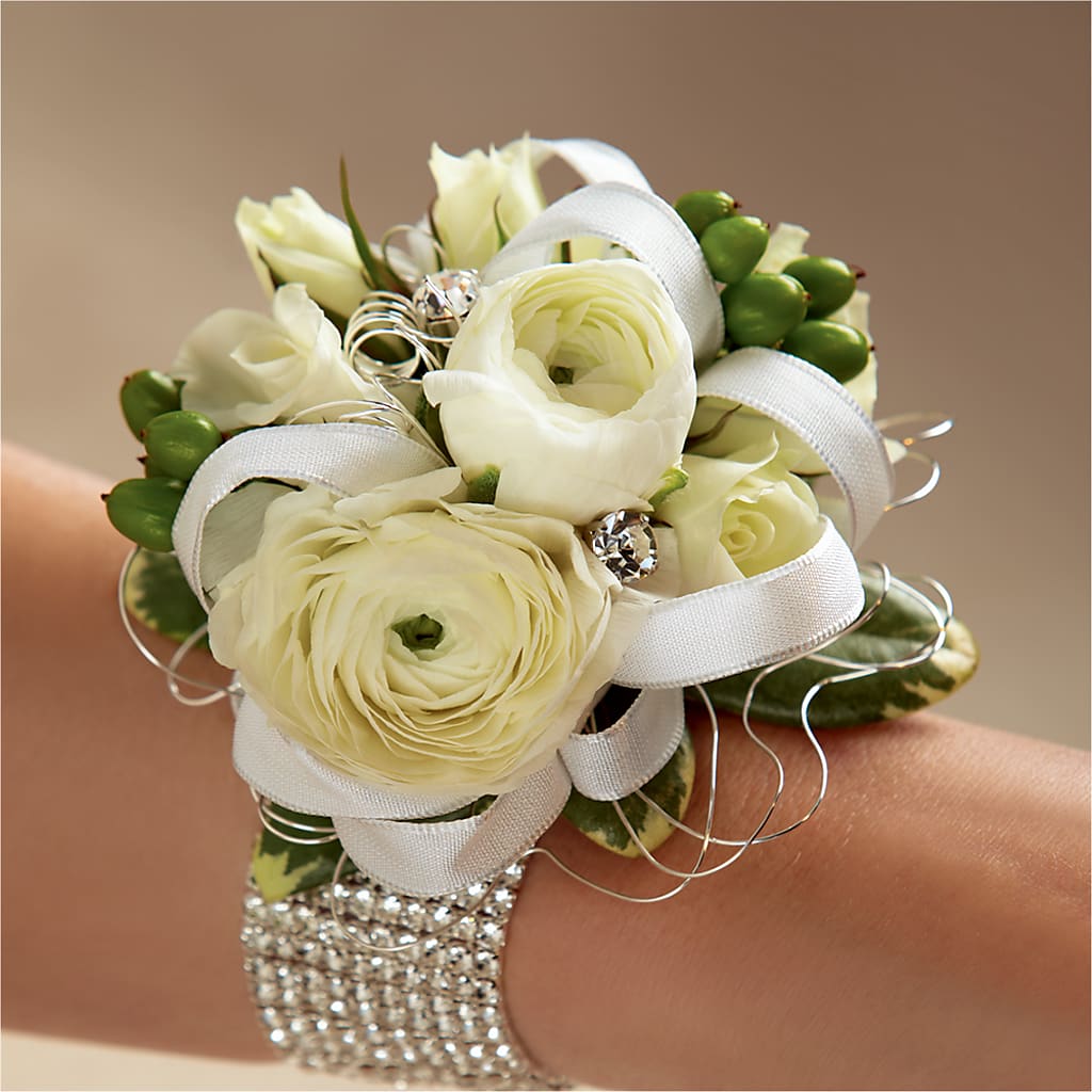 White Wedding Corsage – Joyce Florist Of Dallas Inc, Dallas TX