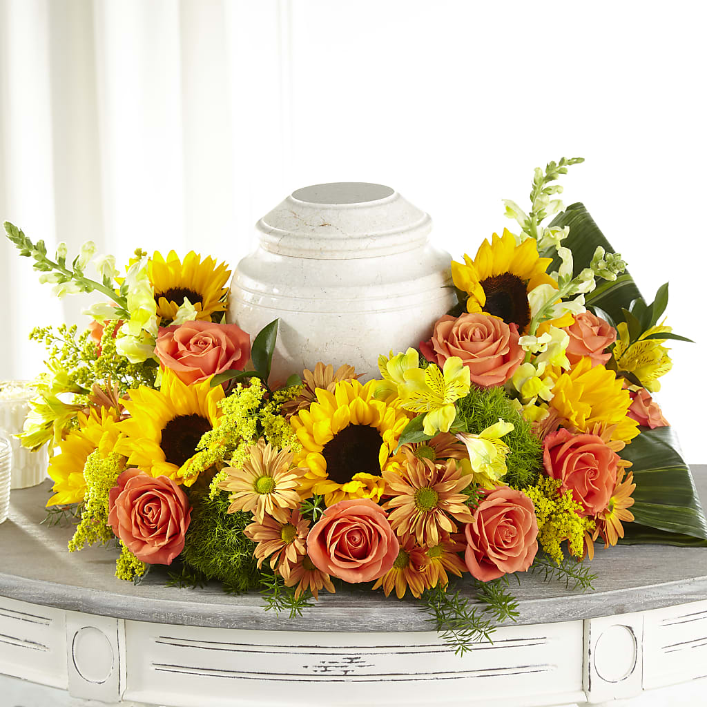 Faithful Sunflower Cremation Adornment –  Joyce Florist Of Dallas Inc, Dallas TX