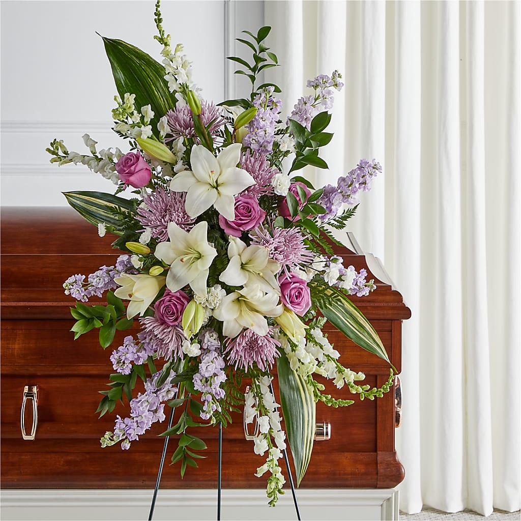 Grateful Hearts Standing Spray –  Joyce Florist Of Dallas Inc, Dallas TX