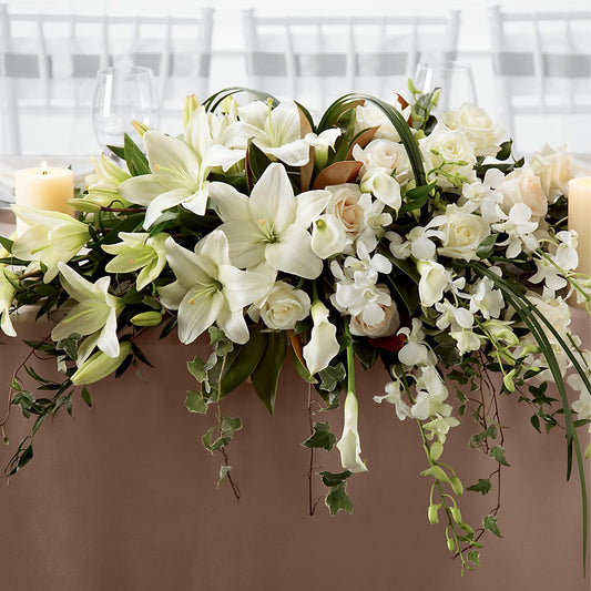 White Linen Arrangement –  Joyce Florist Of Dallas Inc, Dallas TX